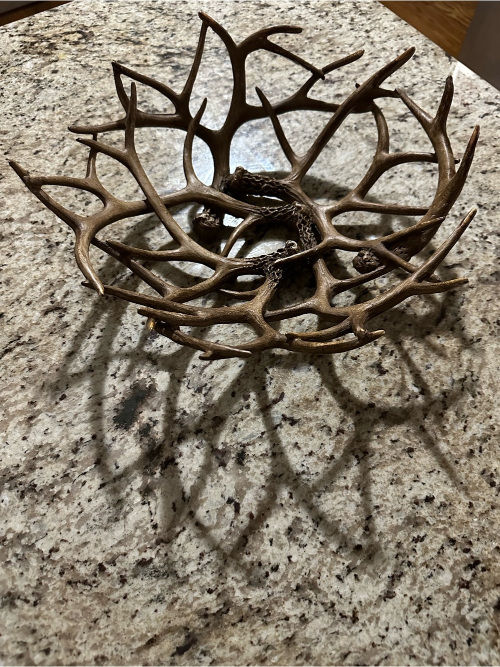 Rustic Antler Style Resin Decorative Bowl - Picture 2 of 5